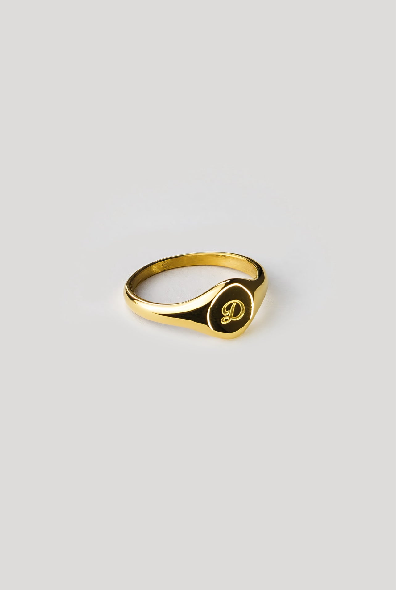 D Gold Signet Ring