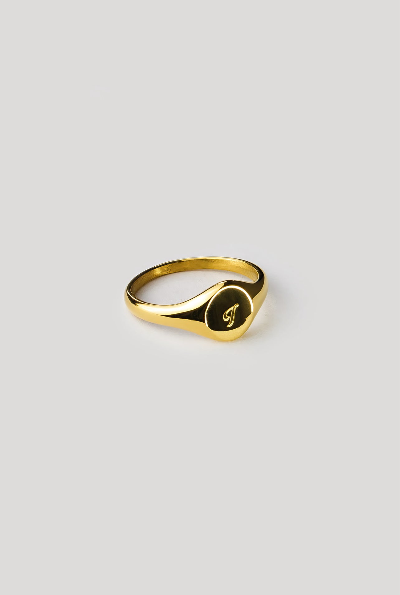 I Gold Signet Ring