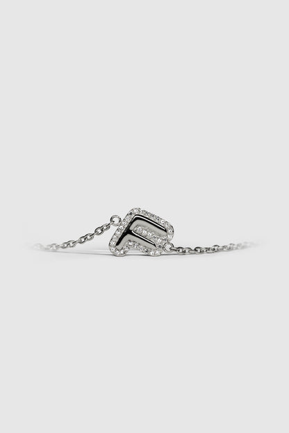 F Silver Initial Letter Bracelet