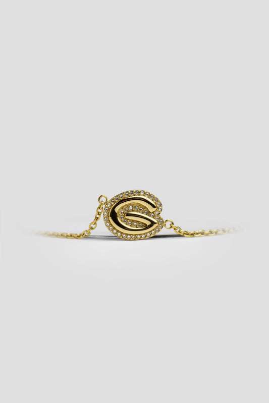 G Gold Initial Letter Bracelet