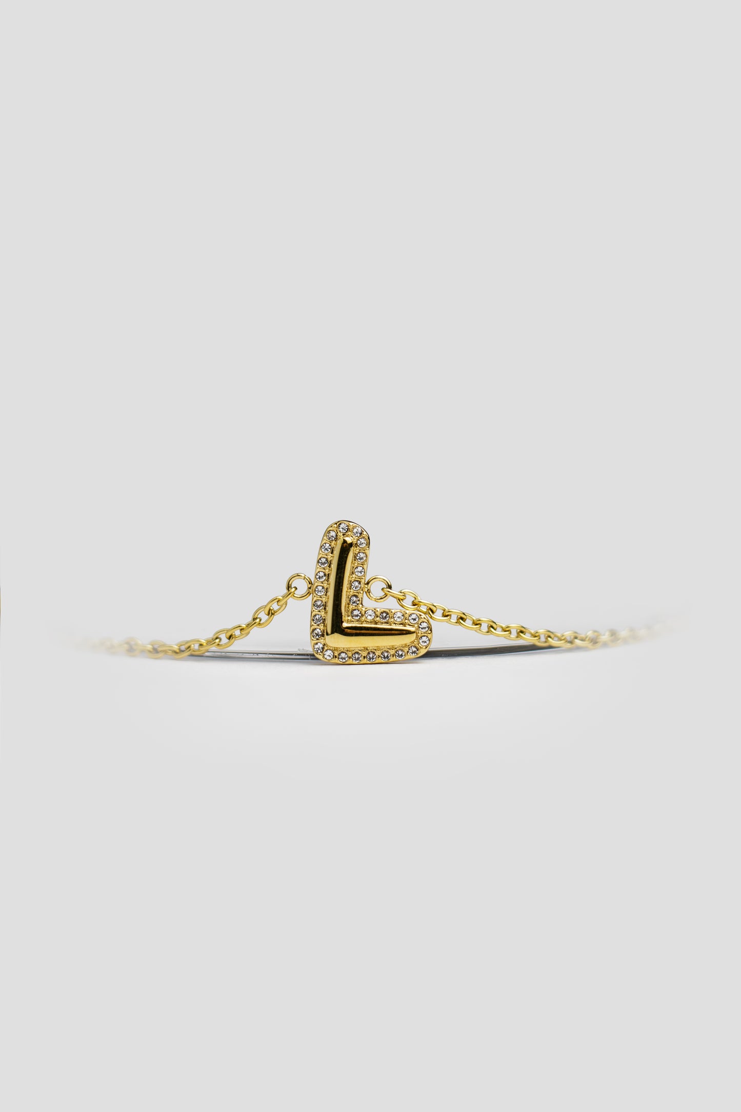 L Gold Initial Letter Bracelet