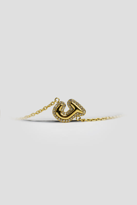 J Gold Initial Letter Bracelet