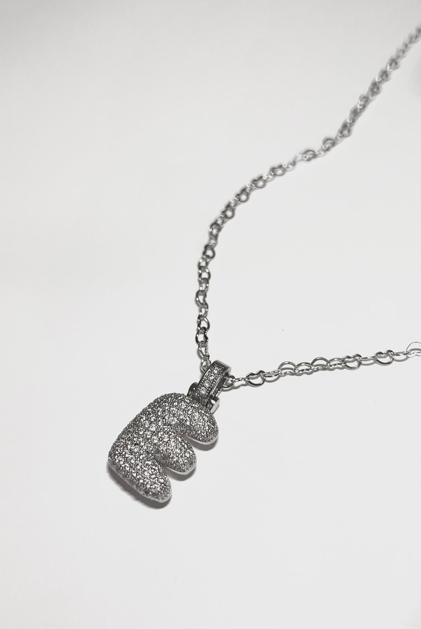 G Bubble Letter Pendant - Silver