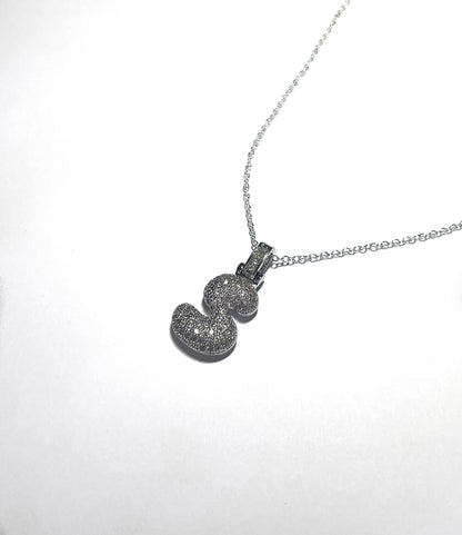 H Bubble Letter Pendant - Silver