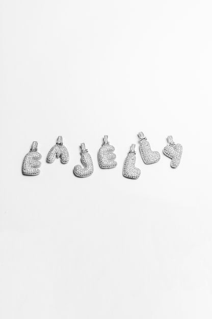 I Bubble Letter Pendant - Silver