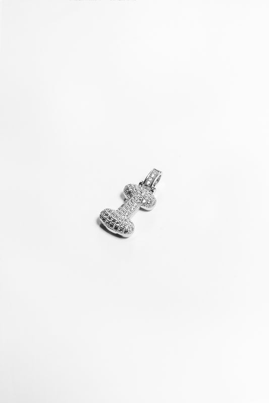 I Bubble Letter Pendant - Silver
