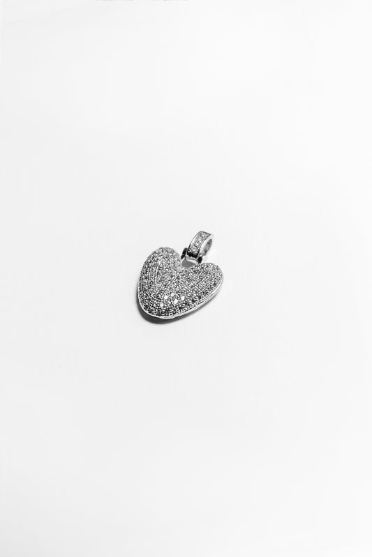 V Bubble Letter Pendant - Silver
