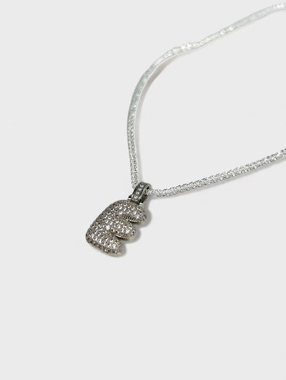 S Bubble Letter Pendant - Silver
