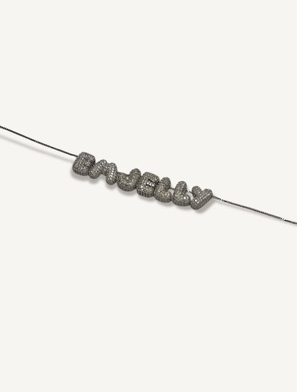 Silver Diamanté Mini Bubbles Chain