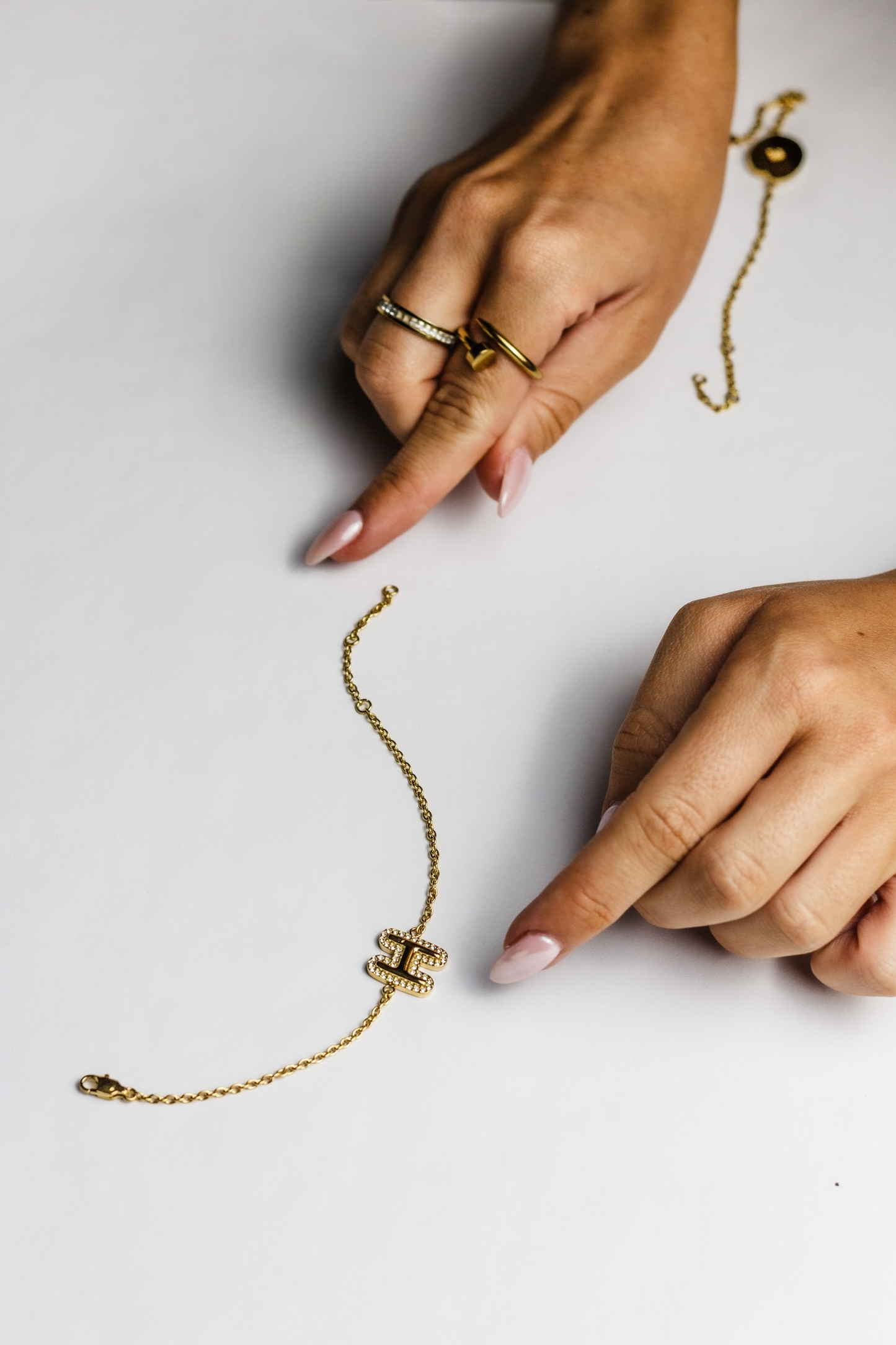 A Gold Initial Letter Bracelet