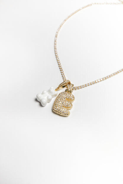 J Bubble Letter Pendant - Gold