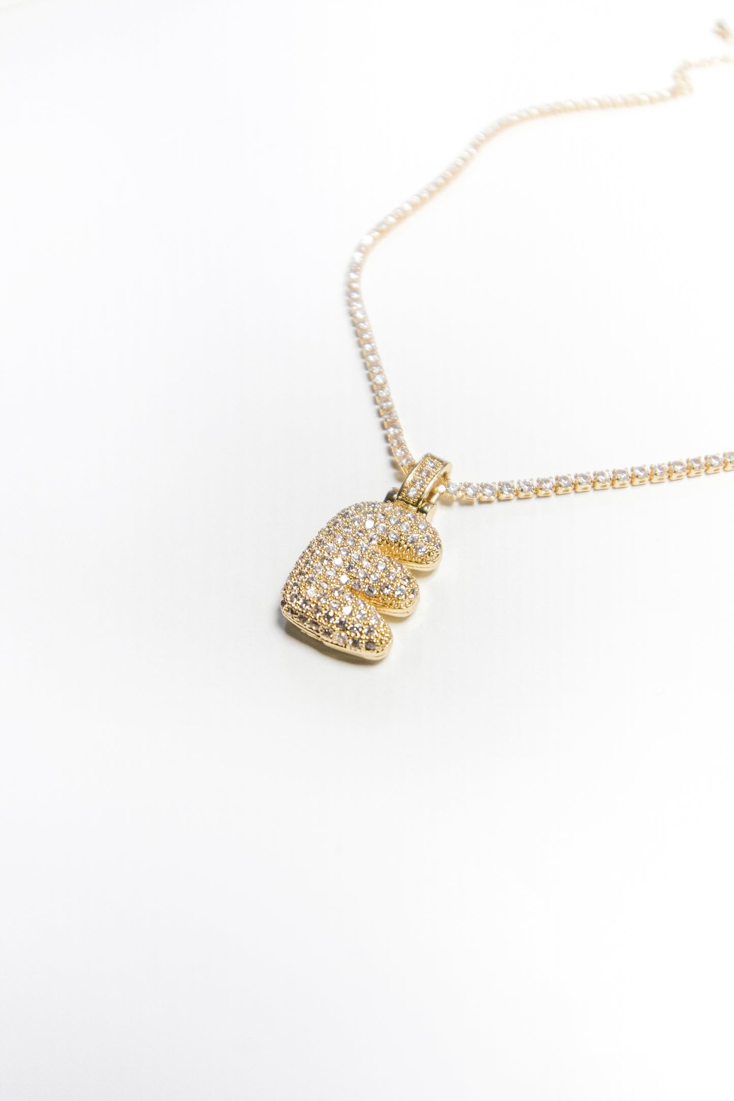 N Bubble Letter Pendant - Gold