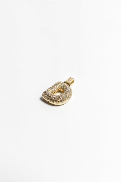 D Bubble Letter Pendant - Gold