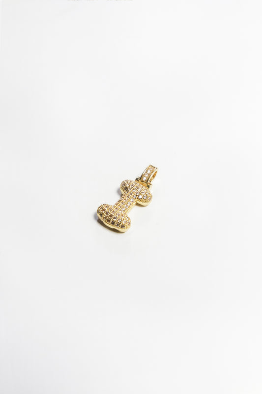 I Bubble Letter Pendant - Gold