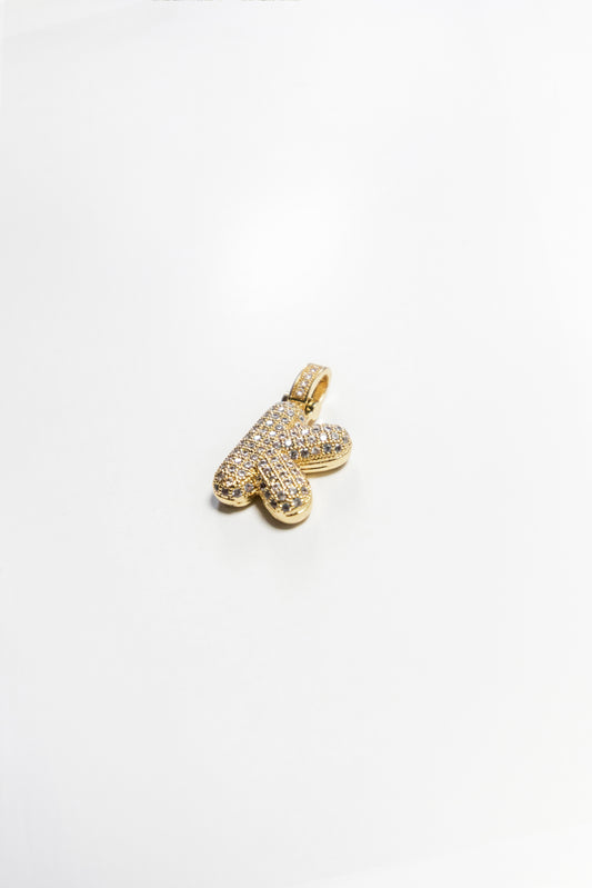 K Bubble Letter Pendant - Gold