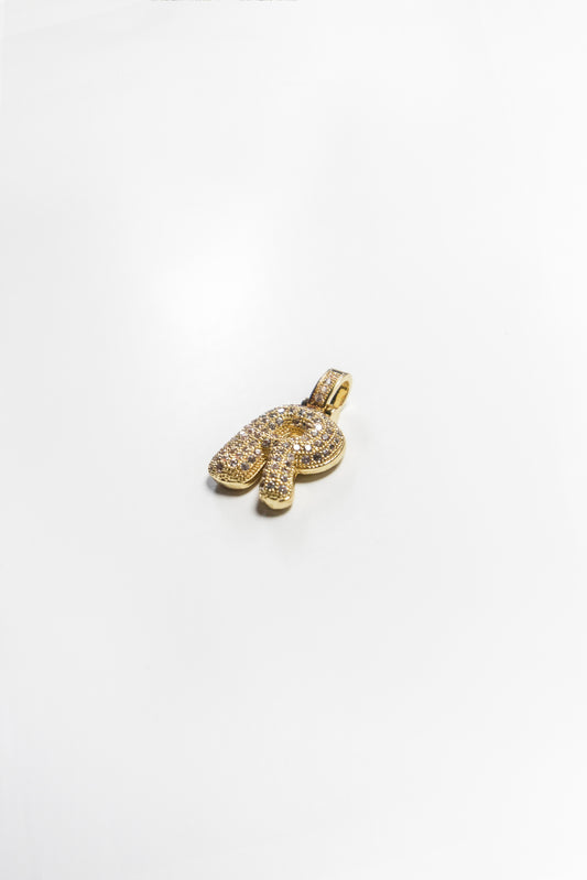 R Bubble Letter Pendant - Gold