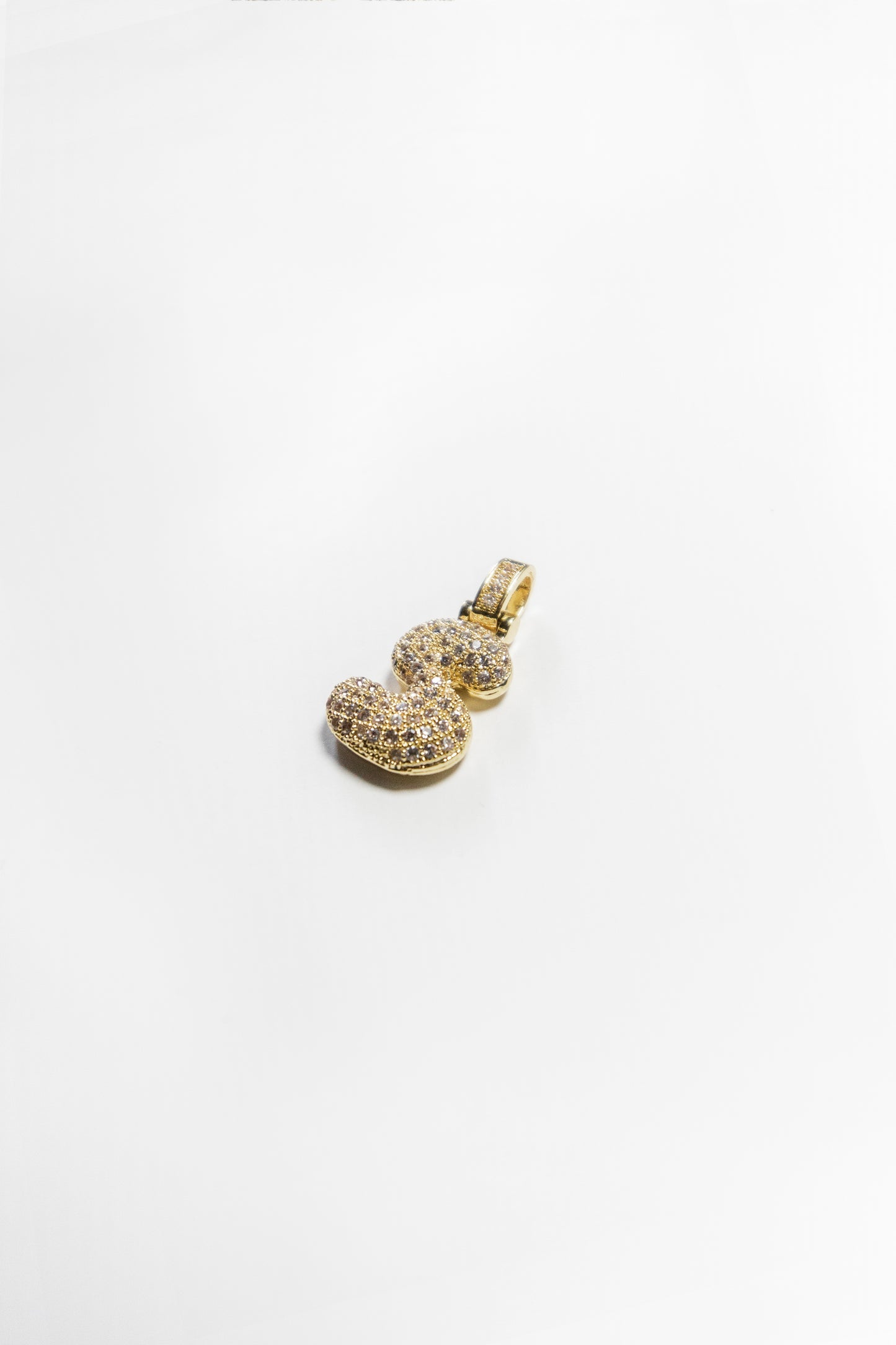 S Bubble Letter Pendant - Gold