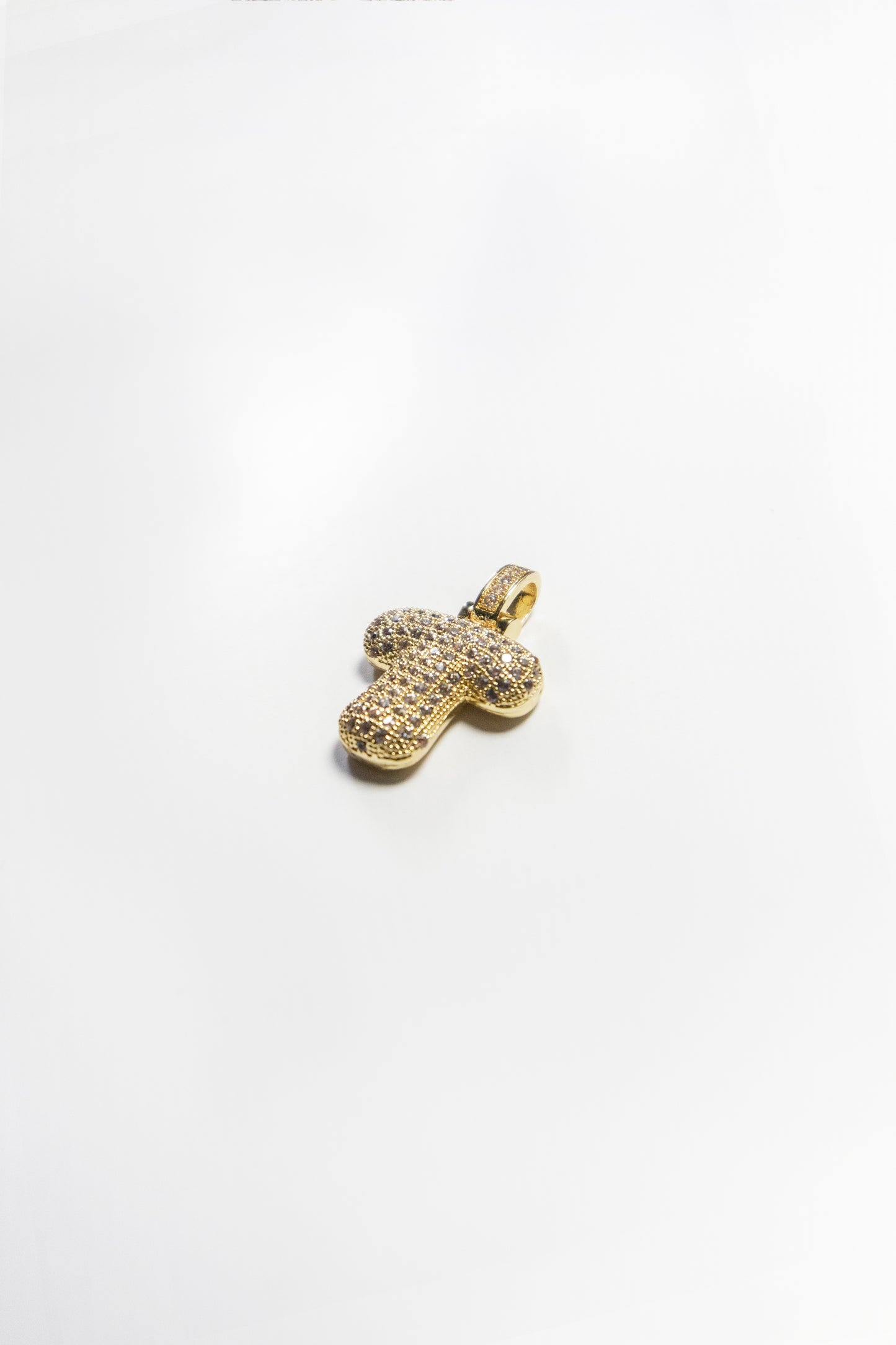 T Bubble Letter Pendant - Gold